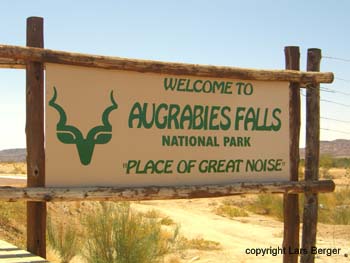 Augrabie Falls schild np