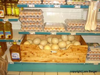 StrauÃƒÅ¸eneier im Supermarkt